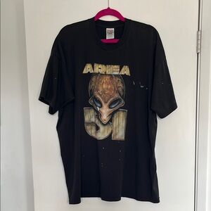 Vintage Fruit of the Loom Alien Area 51 Black T-Shirt